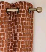 Burnt Orange Collection Luxe Heavyweight Cut Velvet Spot Eyelet Lined Curtains