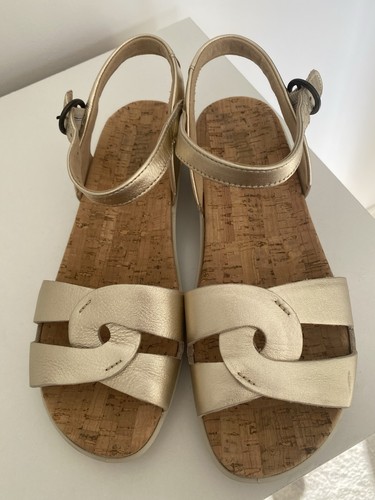 Ladies gold hotter sandals - sandals, 5