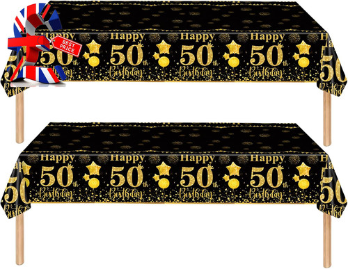 2pcs black gold - black, 50th