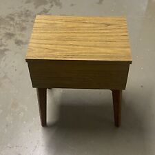 Vintage Danish Style Wood & Wood Effect Sewing Box Storage Cabinet Chest on Legs