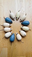 12 X WOODEN PULL BACK MICE