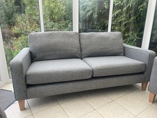 Next Lingard Grey 3 Seater Sofas x 2