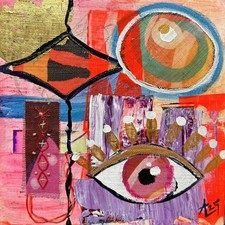 Mixed Media on Wood Panel by