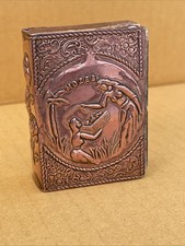 Antique Relief Brass Early 20th Moses Biblical Scene Century Match Holder