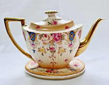 Vintage Crown Devon Queen Anne Tea Pot with Stand Edwardian Style c1930s