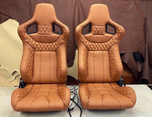 Quilted tan leather heated rrs - leather,