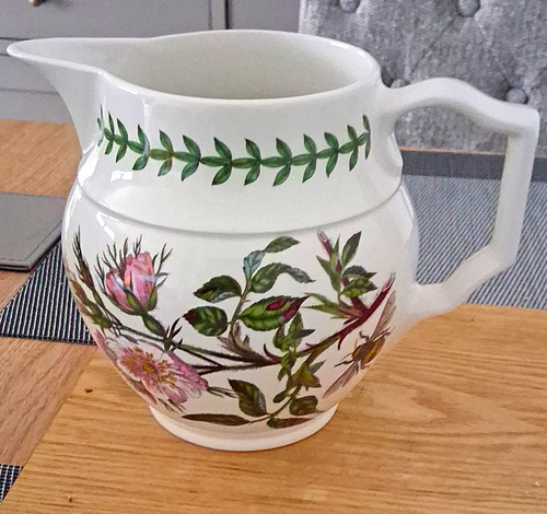 Ceramic floral botanical jug - ceramic,