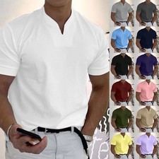 Mens grandad shirts henley - mens, v