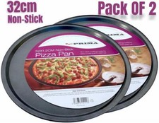 12.5" Large Non Stick Pizza Tray Baking Round Oven Tray Carbon Steel Pizza Pan