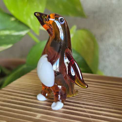 Glass penguin figurine - penguin,