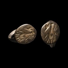 Ancient greek bronze signet - bronze,