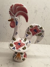 Cockerel figurine floral made in Portugal? Country kitchen. Vintage 