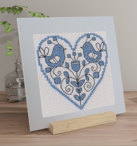 Blue heart card cross - heart,