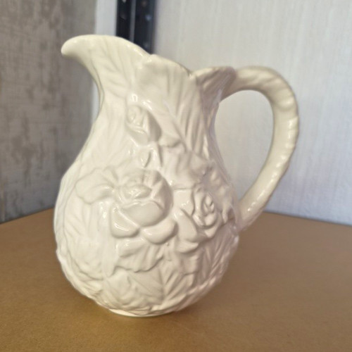 White floral relief - white,