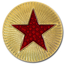 Red Star Award On Gold Round