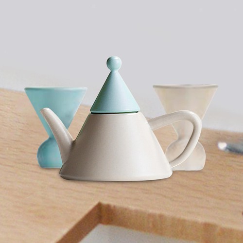 Dollhouse miniature teapot set - dollhouse,