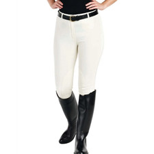 Ladies Horse Riding Breeches Tights Belt Lops Knee Patch Pants For Equestrian