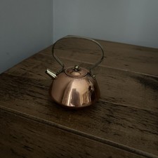 Vintage Small Copper Kettle Pot with Lid and Brass Handle 7cm