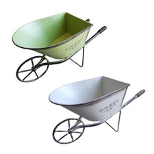 Antique Iron Wheelbarrow Planter Flower Pots Stand for Home and Garden Decors