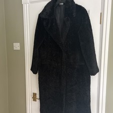 Black Full Length Teddy Coat
