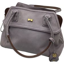 NICA Satchel Women's Purple Leather Top Handle Gold Accents 35cm/25cm/19cm 3