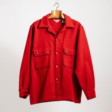 Vintage 70s Boy Scouts Red Wool Shirt Jacket – Size Large