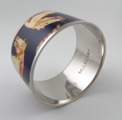Large mulberry enamel bangle - mulberry,