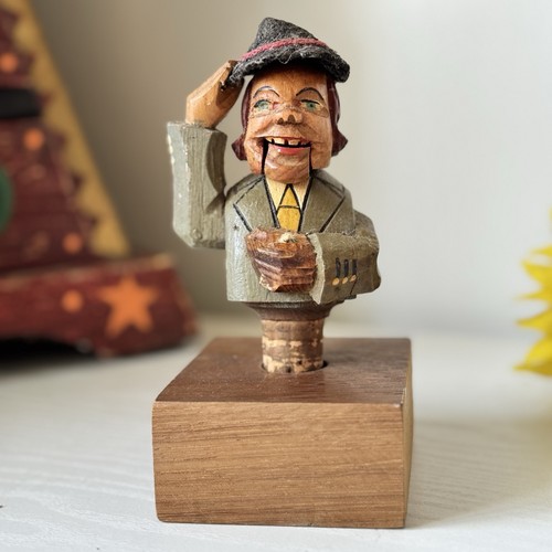 Vintage german carved wood - ,