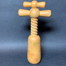 1970s French CAM Depose Tandem Wooden Double Handle Corkscrew Wine Bottle Opener