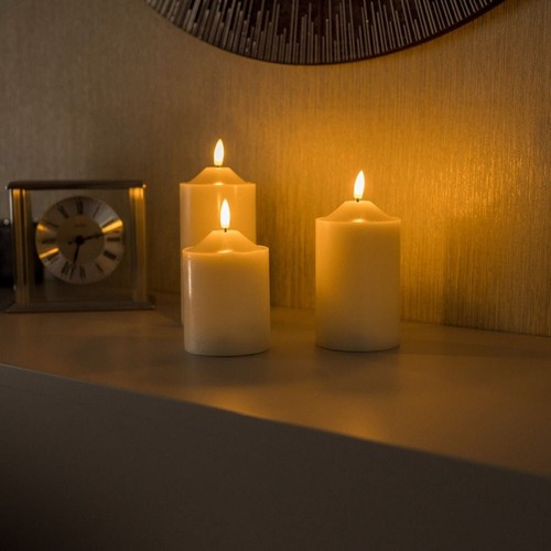 Flickering real wax candle - 3x,