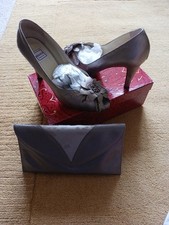 Renata Leather Shoes Size 6 and Matching Clutch Bag.