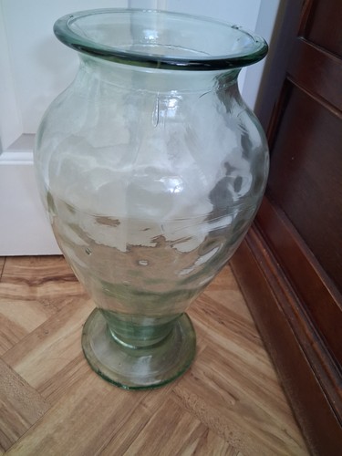 Large vase curved tinted - , green