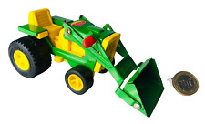 Toy Car Tonka Tractor Digger Green Yellow Metal Vintage ra