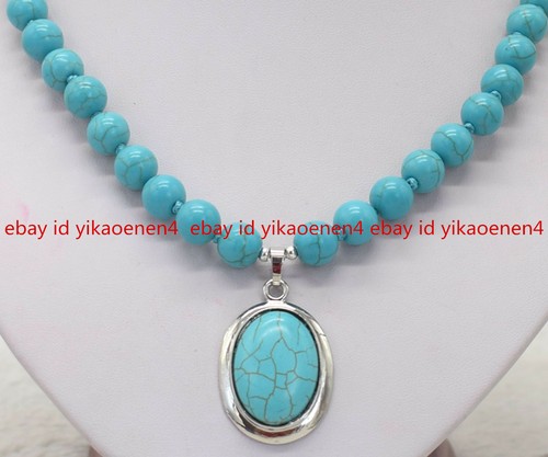 Natural 10mm blue turquoise - blue,