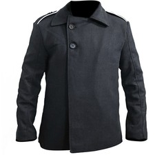 Men's German Elite WWW Army Vintage Military Style Black Wool Winter Jacket UK