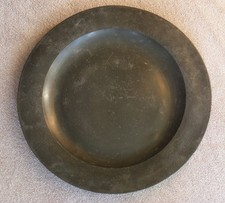 Large 16.5 inch Antique Pewter Dish by Charles Clark Waterford c1800