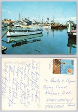 c41674 Reflections in the harbour Famagusta  Cyprus  postcard 1974 stamp