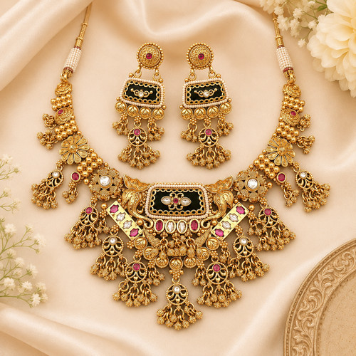 Kundan bridal necklace - kundan,