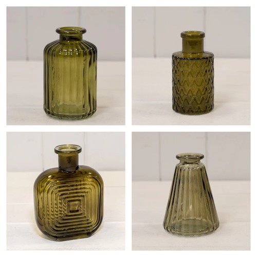 Olive green glass stem - olive,