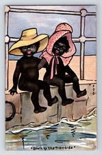 Comic postcard black humour - black,