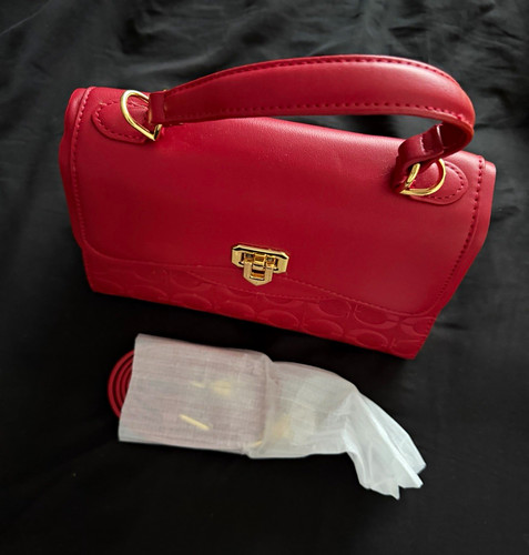 Women red faux leather - faux, top