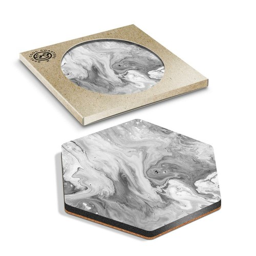 Hexagon coaster bw - 1,