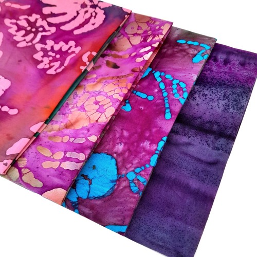 Big purple batik fabric bundle - purple,
