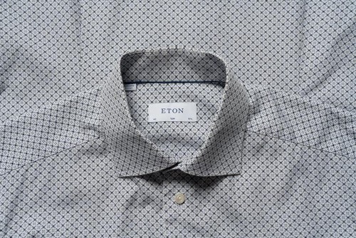 Men eton shirt navy cotton - eton,