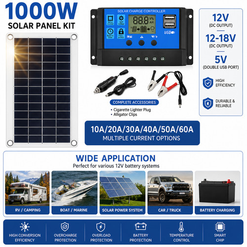 Solar panel kit 1000w - solar, 12v