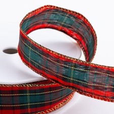 Christmas Tartan Ribbon Red