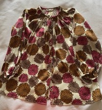 Tucker Floral Silk Blouse Small 8-10