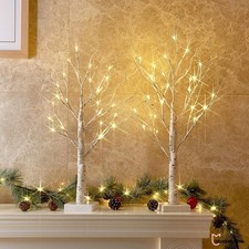 2X LED Birch Tree Light Twig Birch Up Branch Lights Desktop Dinner Lamp Warm UK.