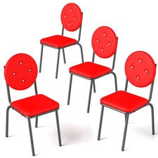 Set of 4 Red Bar Stools