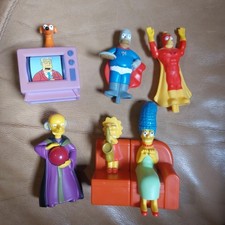 Simpsons Burger King Kids Meal Collectors Toys 6 Pieces Bart Maggie Homer Marge 